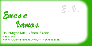 emese vamos business card